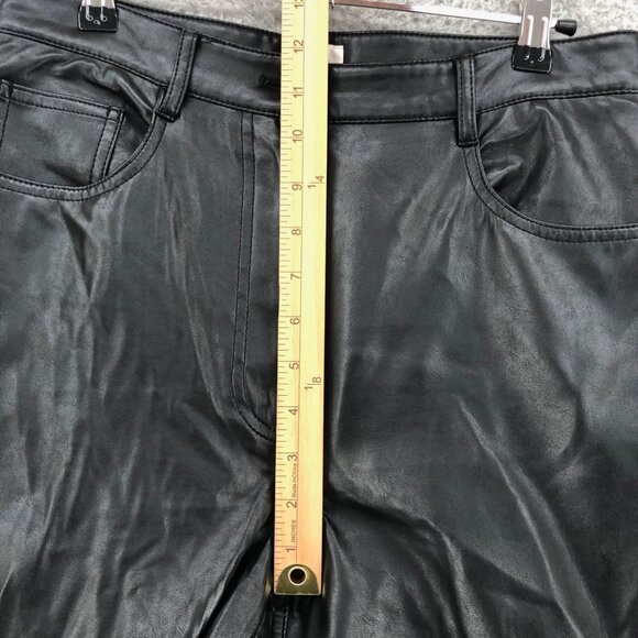 Aritzia Wilfred Pants Womens 10 Melina Black Polyurethane Vegan Leather Straight - Picture 9 of 12
